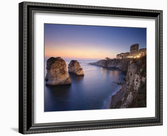 Lebanon, Beirut, the Corniche, Pigeon Rocks-Michele Falzone-Framed Photographic Print