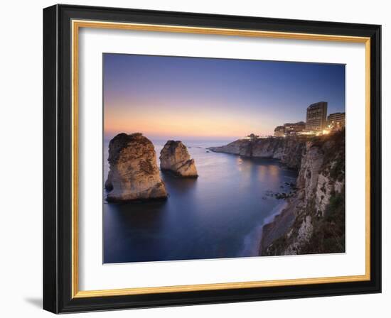 Lebanon, Beirut, the Corniche, Pigeon Rocks-Michele Falzone-Framed Photographic Print