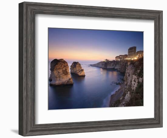 Lebanon, Beirut, the Corniche, Pigeon Rocks-Michele Falzone-Framed Photographic Print