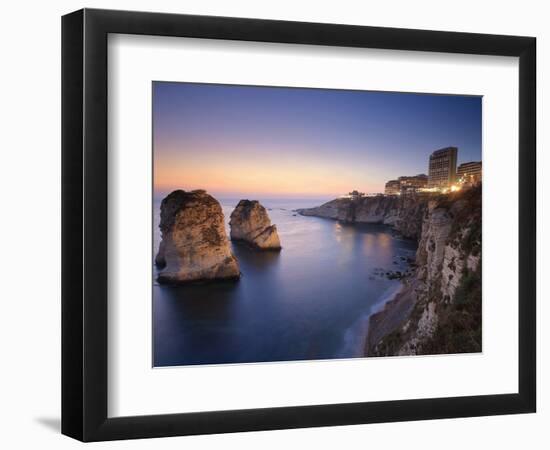 Lebanon, Beirut, the Corniche, Pigeon Rocks-Michele Falzone-Framed Photographic Print