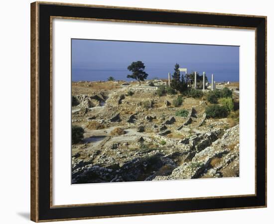 Lebanon, Byblos, Roman Colony with Temple of Baalat Gebal from 2700 B.C in Background-null-Framed Giclee Print