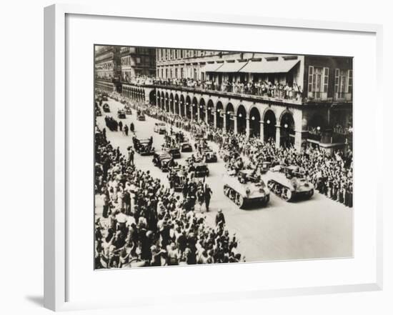 Leclerc's Troops Parade - Rue De Rivoli-null-Framed Photographic Print