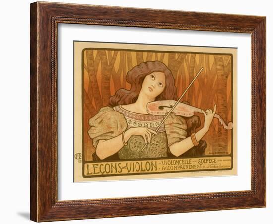 Leçons De Violon, 1898-Paul Berthon-Framed Giclee Print