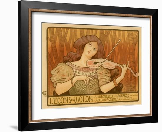 Leçons De Violon, 1898-Paul Berthon-Framed Giclee Print