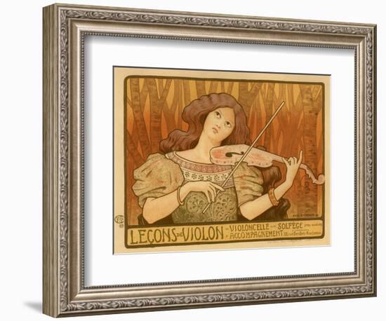 Leçons De Violon, 1898-Paul Berthon-Framed Giclee Print