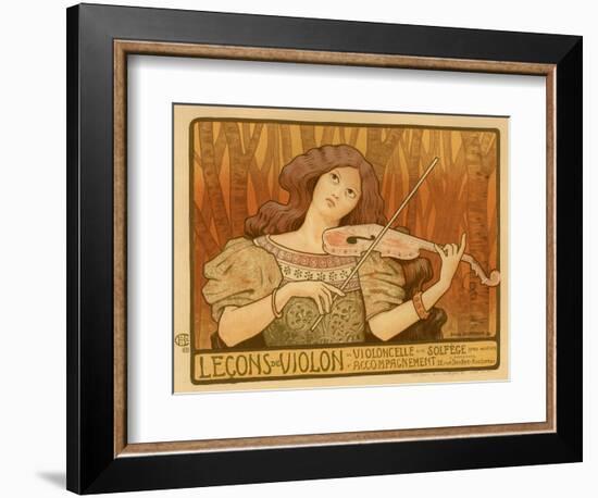 Leçons De Violon, 1898-Paul Berthon-Framed Giclee Print