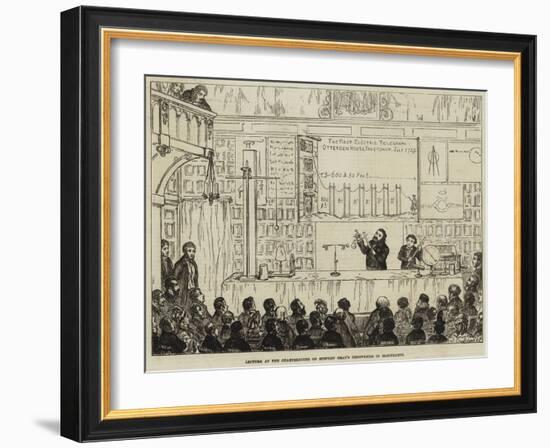 Lecture at the Charterhouse on Stephen Gray's Discoveries in Electricity-George Cruikshank-Framed Giclee Print