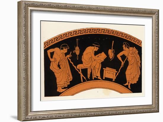 Lecture in Ancient Greece-George Scharf-Framed Art Print