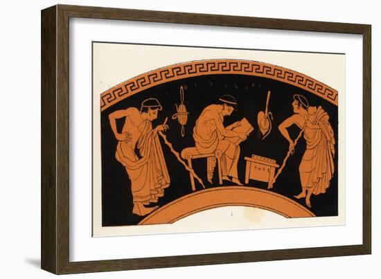 Lecture in Ancient Greece-George Scharf-Framed Art Print