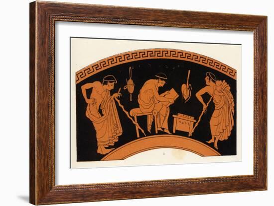 Lecture in Ancient Greece-George Scharf-Framed Art Print