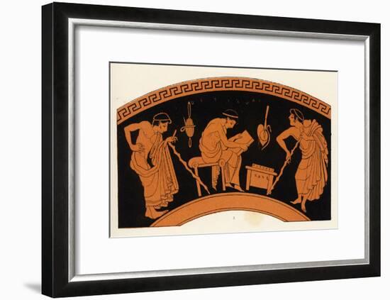 Lecture in Ancient Greece-George Scharf-Framed Art Print