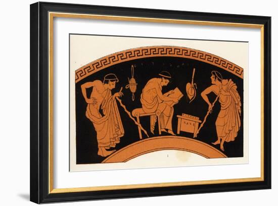 Lecture in Ancient Greece-George Scharf-Framed Art Print