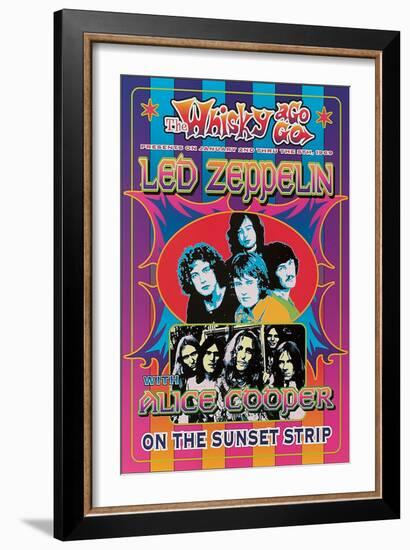 Led Zeppelin, Alice Cooper-Dennis Loren-Framed Art Print