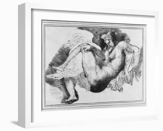 Leda, after a Drawing by Michelangelo Buonarroti (1475-1564) 1822 (Pen and Ink on Paper)-Théodore Géricault-Framed Giclee Print