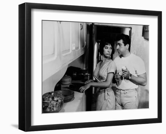 LEDA (aka WEB OF PASSION aka A DOUBLE TOUR) by Claude Chabrol with Bernadette Lafont and Mario Davi-null-Framed Photo