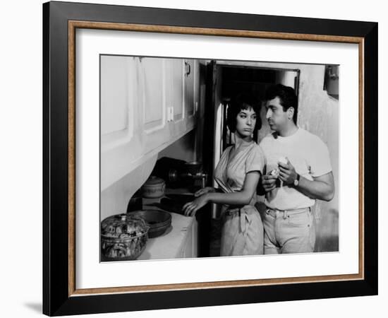 LEDA (aka WEB OF PASSION aka A DOUBLE TOUR) by Claude Chabrol with Bernadette Lafont and Mario Davi-null-Framed Photo