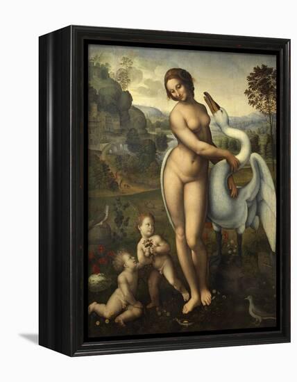 Leda and Swan-Leonardo da Vinci-Framed Premier Image Canvas