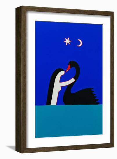 Leda and the Swan, 2021, (Oil on Linen)-Cristina Rodriguez-Framed Giclee Print
