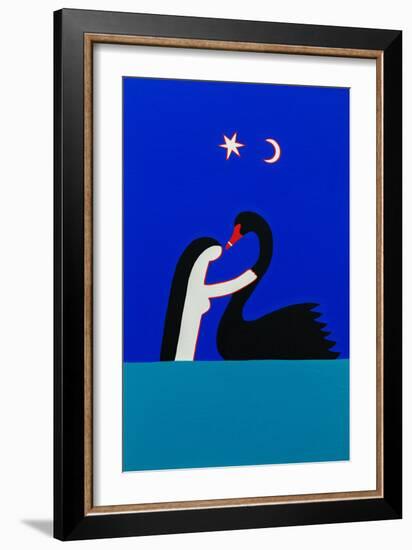 Leda and the Swan, 2021, (Oil on Linen)-Cristina Rodriguez-Framed Giclee Print