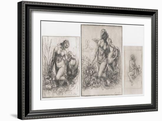 Leda and the Swan, C1504-1506-Leonardo da Vinci-Framed Giclee Print