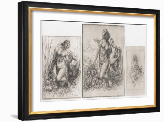 Leda and the Swan, C1504-1506-Leonardo da Vinci-Framed Giclee Print