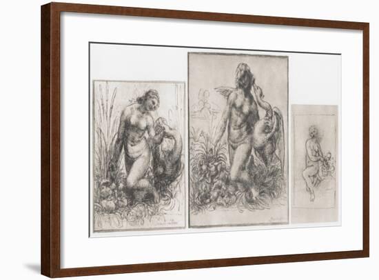 Leda and the Swan, C1504-1506-Leonardo da Vinci-Framed Giclee Print