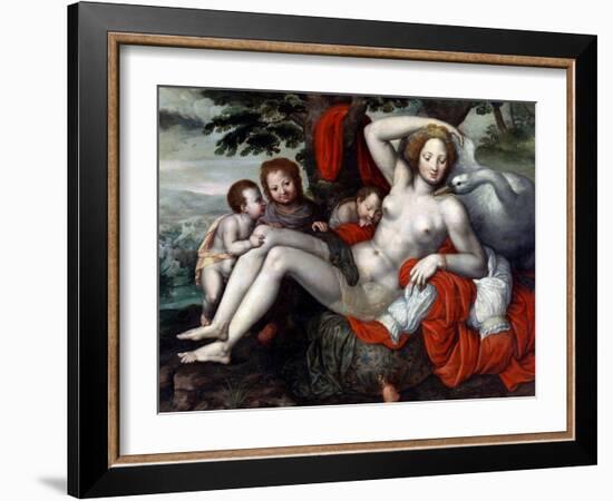 Leda and the Swan, mid 16Th Century (Oil on Wood)-Georg Pencz-Framed Giclee Print