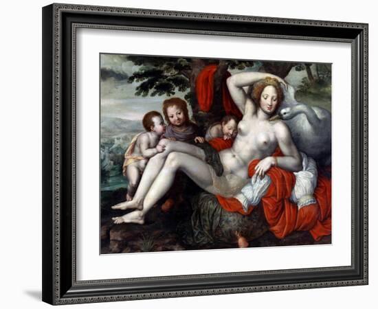 Leda and the Swan, mid 16Th Century (Oil on Wood)-Georg Pencz-Framed Giclee Print