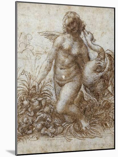 Leda and the Swan-Leonardo da Vinci-Mounted Giclee Print