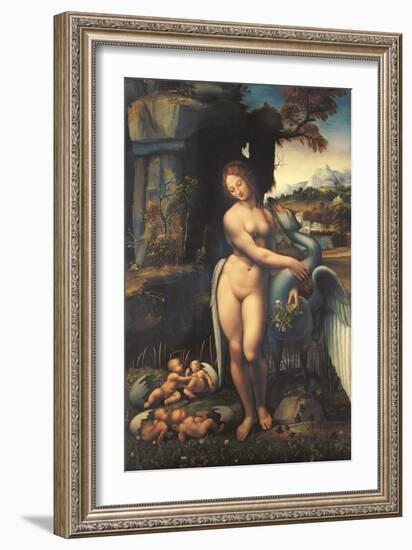 Leda, by Copy From Leonardo Da Vinci, 1505 - 1507, 16th Century,-Leonardo da Vinci-Framed Giclee Print