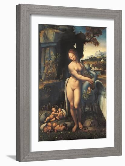 Leda, by Copy From Leonardo Da Vinci, 1505 - 1507, 16th Century,-Leonardo da Vinci-Framed Giclee Print