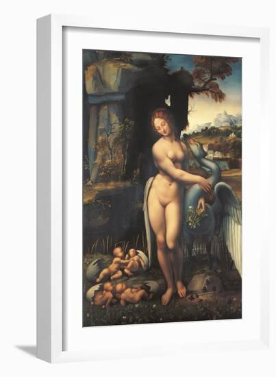 Leda, by Copy From Leonardo Da Vinci, 1505 - 1507, 16th Century,-Leonardo da Vinci-Framed Giclee Print