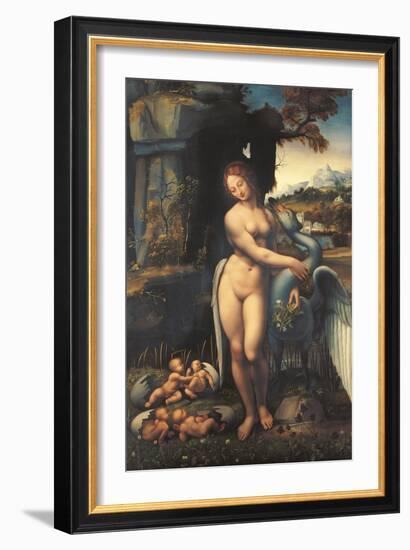 Leda, by Copy From Leonardo Da Vinci, 1505 - 1507, 16th Century,-Leonardo da Vinci-Framed Giclee Print