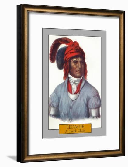 Ledagie - Portrait of a Creek Chief, c.1844-Lantern Press-Framed Art Print