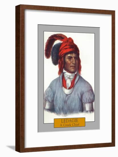 Ledagie - Portrait of a Creek Chief, c.1844-Lantern Press-Framed Art Print