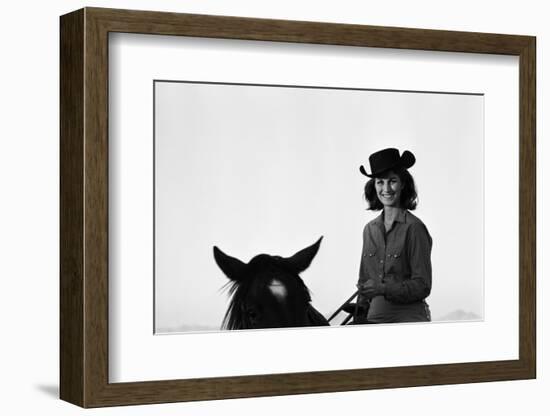 Lee Archer, 24, Riding a Horse at O.B. Llyod Stables in Scottsdale, Arizona, October 1960-Allan Grant-Framed Photographic Print