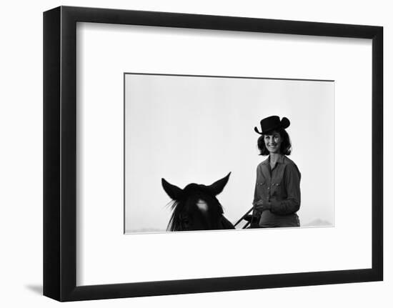 Lee Archer, 24, Riding a Horse at O.B. Llyod Stables in Scottsdale, Arizona, October 1960-Allan Grant-Framed Photographic Print