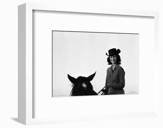 Lee Archer, 24, Riding a Horse at O.B. Llyod Stables in Scottsdale, Arizona, October 1960-Allan Grant-Framed Photographic Print