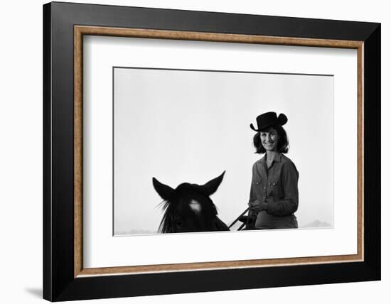 Lee Archer, 24, Riding a Horse at O.B. Llyod Stables in Scottsdale, Arizona, October 1960-Allan Grant-Framed Photographic Print