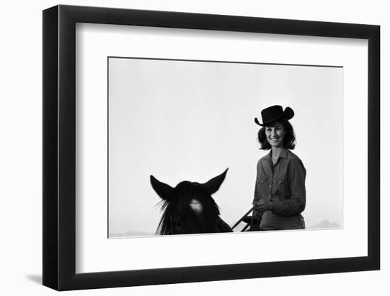 Lee Archer, 24, Riding a Horse at O.B. Llyod Stables in Scottsdale, Arizona, October 1960-Allan Grant-Framed Photographic Print