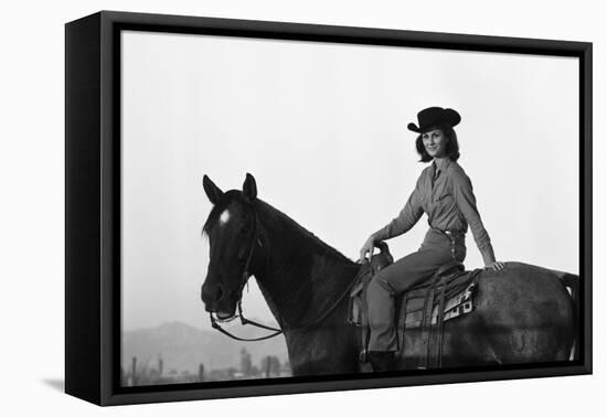 Lee Archer, 24, Riding a Horse at O.B. Llyod Stables in Scottsdale, Arizona, October 1960-Allan Grant-Framed Premier Image Canvas