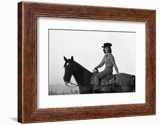 Lee Archer, 24, Riding a Horse at O.B. Llyod Stables in Scottsdale, Arizona, October 1960-Allan Grant-Framed Photographic Print