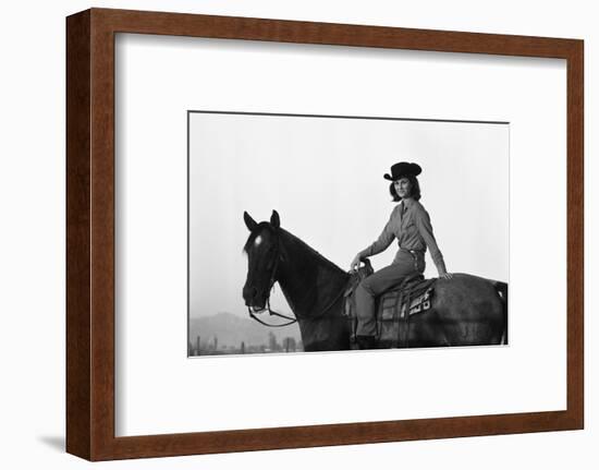 Lee Archer, 24, Riding a Horse at O.B. Llyod Stables in Scottsdale, Arizona, October 1960-Allan Grant-Framed Photographic Print