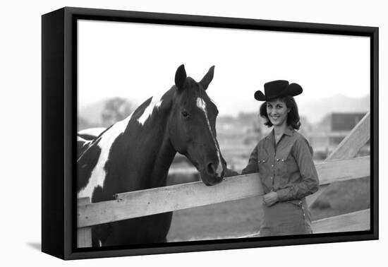 Lee Archer, 24, Riding a Horse at O.B. Llyod Stables in Scottsdale, Arizona, October 1960-Allan Grant-Framed Premier Image Canvas