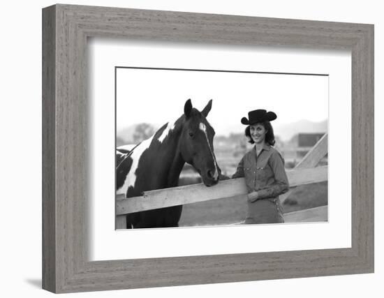 Lee Archer, 24, Riding a Horse at O.B. Llyod Stables in Scottsdale, Arizona, October 1960-Allan Grant-Framed Photographic Print