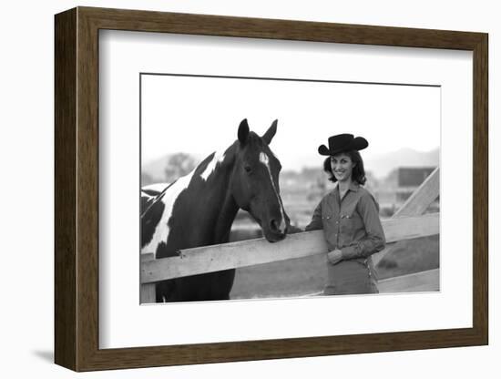 Lee Archer, 24, Riding a Horse at O.B. Llyod Stables in Scottsdale, Arizona, October 1960-Allan Grant-Framed Photographic Print