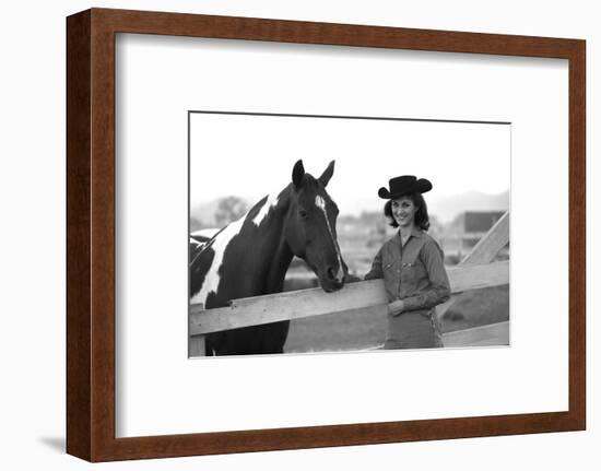 Lee Archer, 24, Riding a Horse at O.B. Llyod Stables in Scottsdale, Arizona, October 1960-Allan Grant-Framed Photographic Print