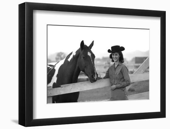 Lee Archer, 24, Riding a Horse at O.B. Llyod Stables in Scottsdale, Arizona, October 1960-Allan Grant-Framed Photographic Print