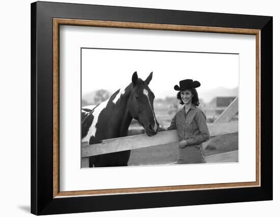 Lee Archer, 24, Riding a Horse at O.B. Llyod Stables in Scottsdale, Arizona, October 1960-Allan Grant-Framed Photographic Print