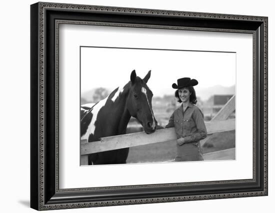 Lee Archer, 24, Riding a Horse at O.B. Llyod Stables in Scottsdale, Arizona, October 1960-Allan Grant-Framed Photographic Print